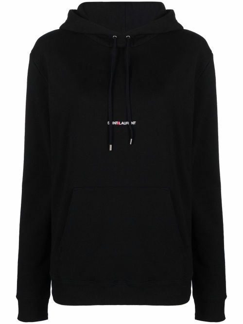 Logo Print Hoodie — Black