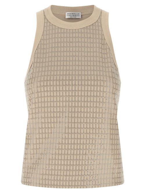Dazzling Check Embroidery Top