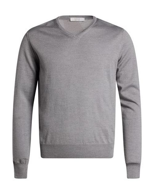 Man Sweater Light grey Size 44 Wool