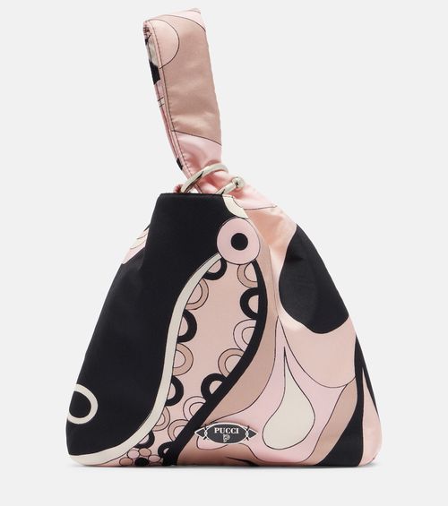 Emilio Orchidee silk twill top-handle bag