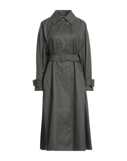 Woman Overcoat & Trench Coat Dark green Size 8 Cotton, Polyester