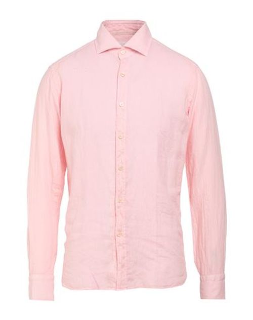 Man Shirt Pink Size S Linen