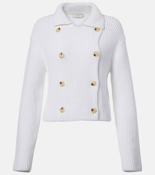 Double-breasted cotton-blend jacket