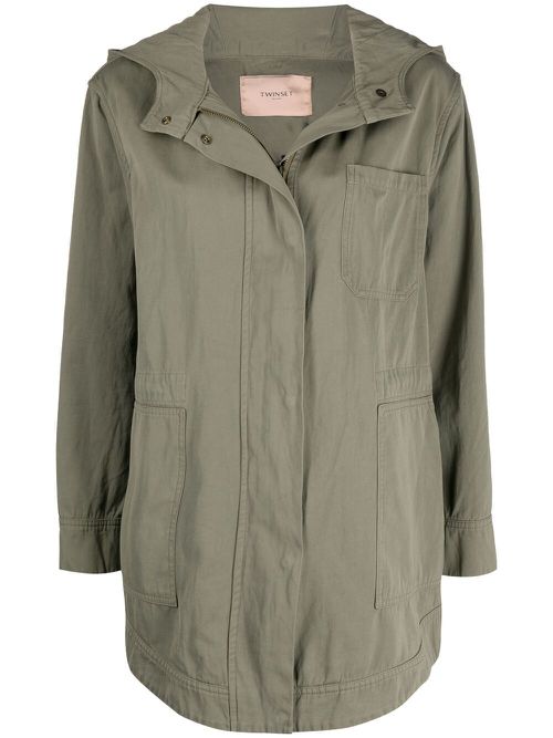 Hooded long-sleeve jacket - Green