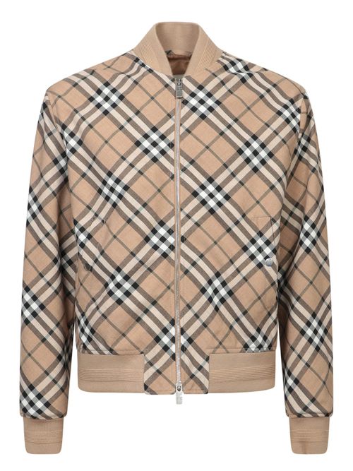 Check Beige Bomber