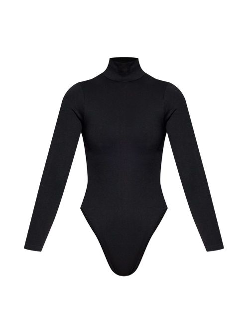 High-neck long-sleeve bodysuit - Black