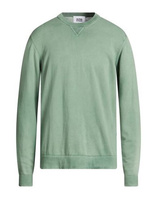 Man Sweater Sage green Size 44 Cotton