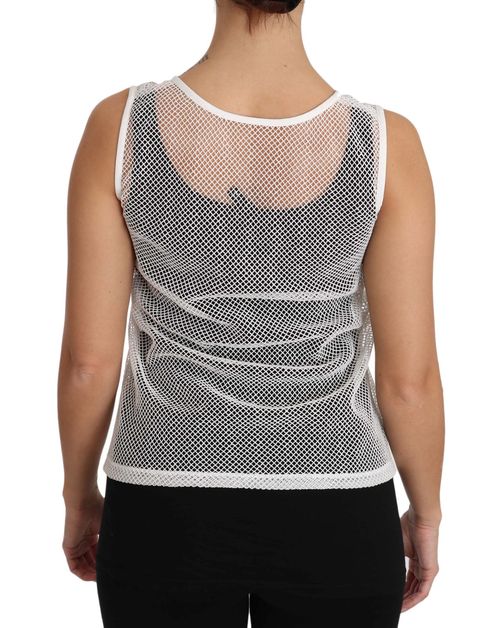 Mesh Net Tank Top — White