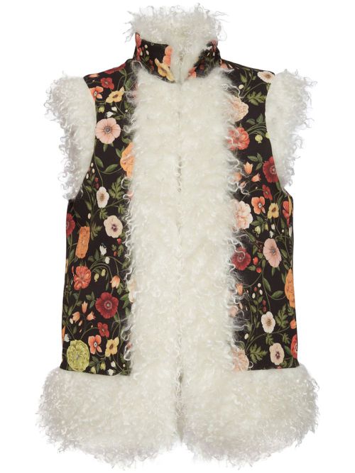 Sleeveless folk jacket - Black