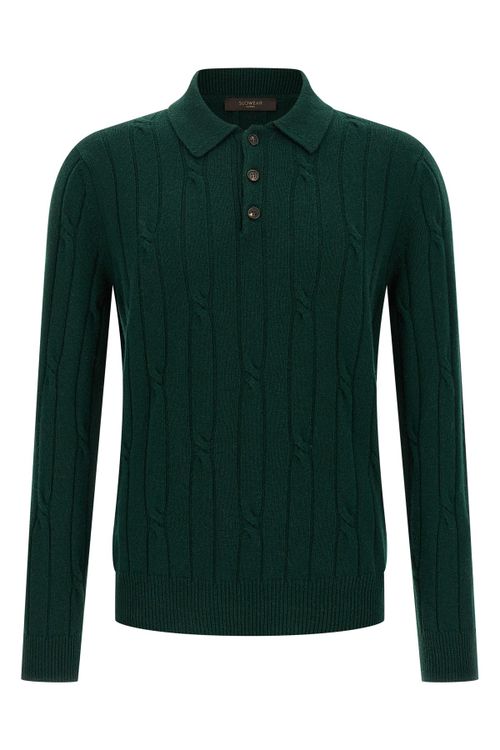 Braided Wool Polo Shirt