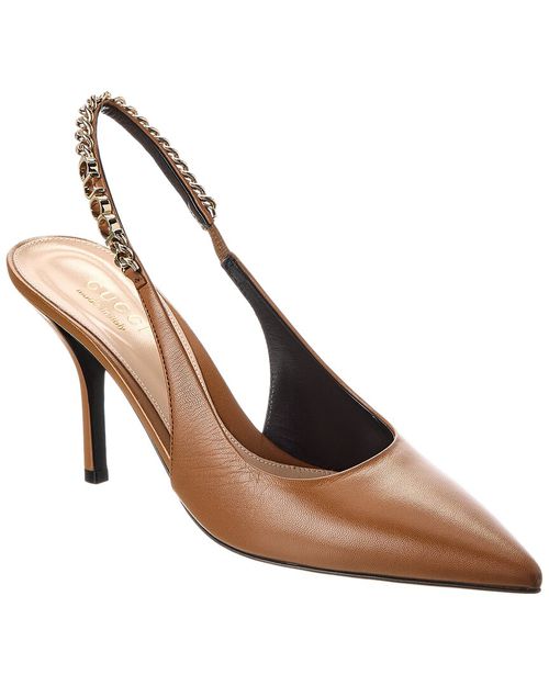 Gucci Signoria Leather Slingback Pump