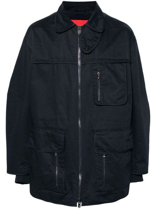 Quilted cargo coat - Blue
