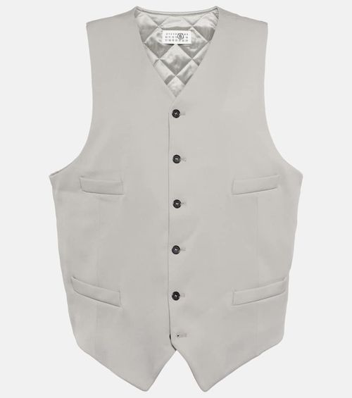 Oversized wool-blend vest