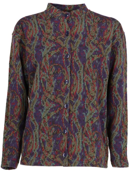 1990 abstract-print cardigan - Purple