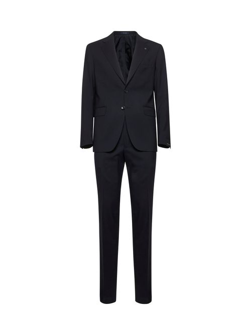Virgin Wool Pant Suit — Navy