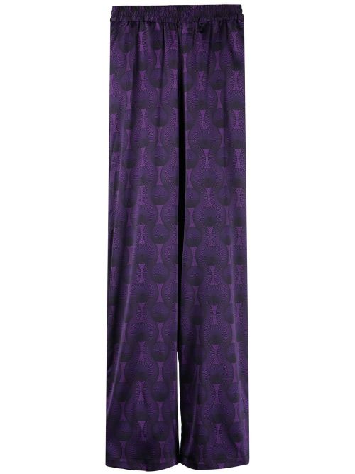 - Elastic Waist Printed Silk Trousers