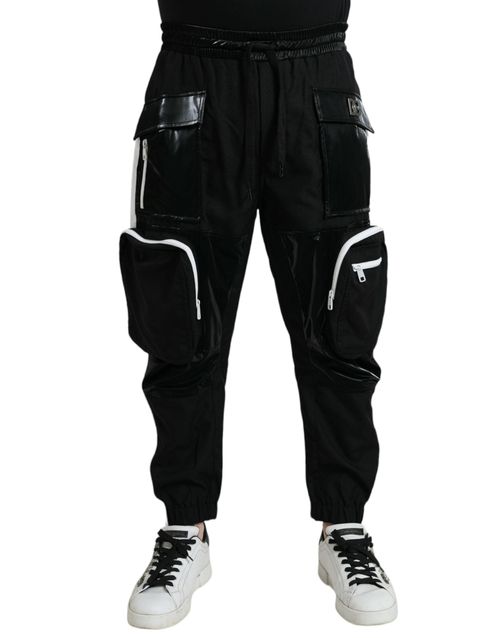 Nylon Cargo Joggers — Black