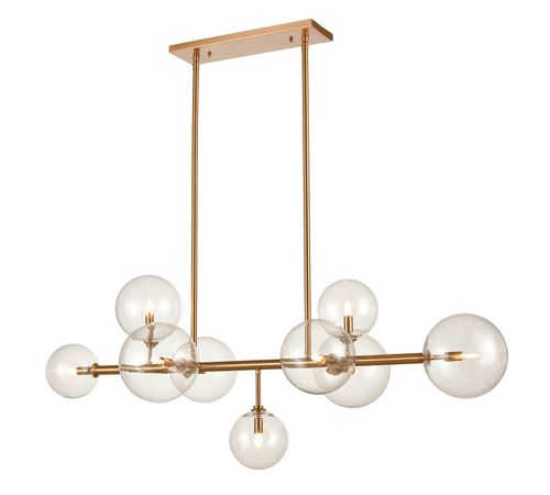 Delilah 9-Light Chandelier in Aged Bra