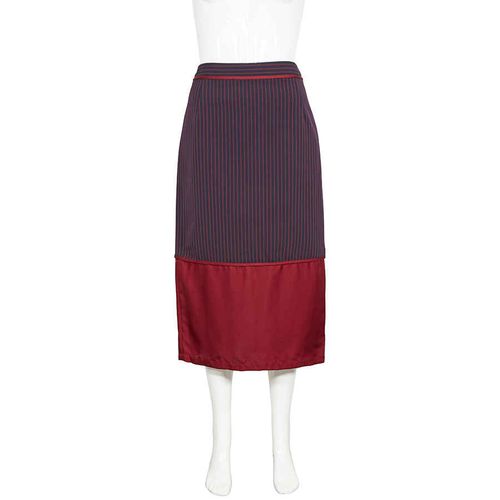 Ladies Striped Panel Midi Skirt