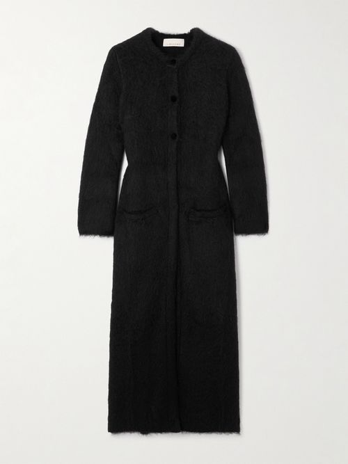 Bianca Brushed Alpaca-blend Cardigan - Black