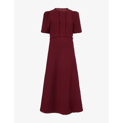Womens Textured Woven Midi Dress