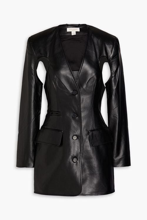 Cutout faux leather mini dress