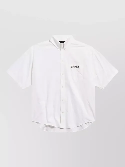 Balenciaga - short sleeve silk blend button down shirt
