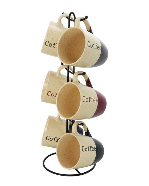 Coffee House 6pc Mug Set with Stand