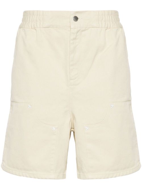 Stud-embellished cotton bermuda shorts - Neutrals