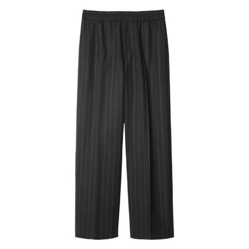 Pinstripe Wool Tailored Trousers