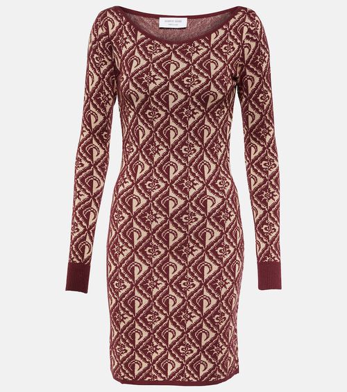 Moon Diamant jacquard wool-blend minidress