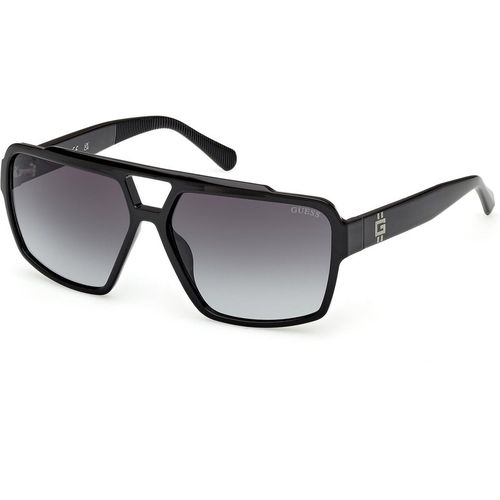 Guess Hombre Guess GU00223 01B Gafas de sol Inyectado Negro Fumar Cuadrada Norma