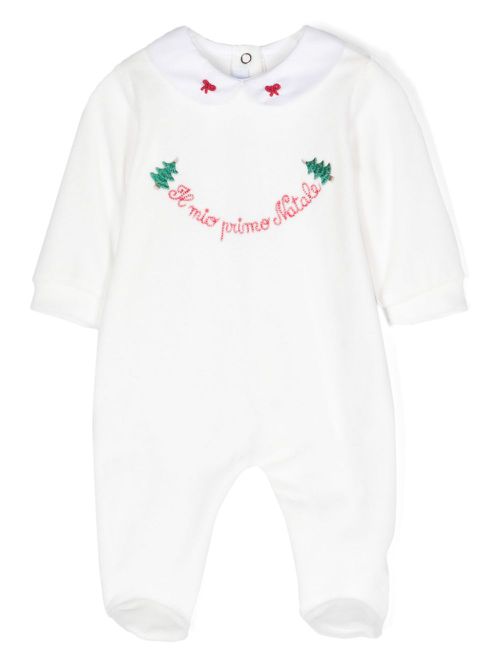 Il Mio Primo Natale long-sleeved babygrow - White