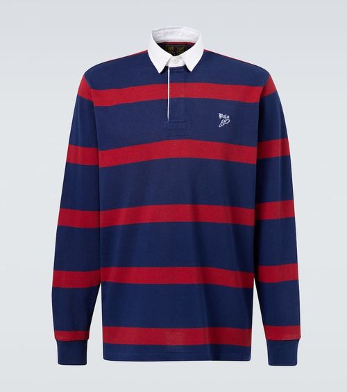 Striped cotton polo shirt