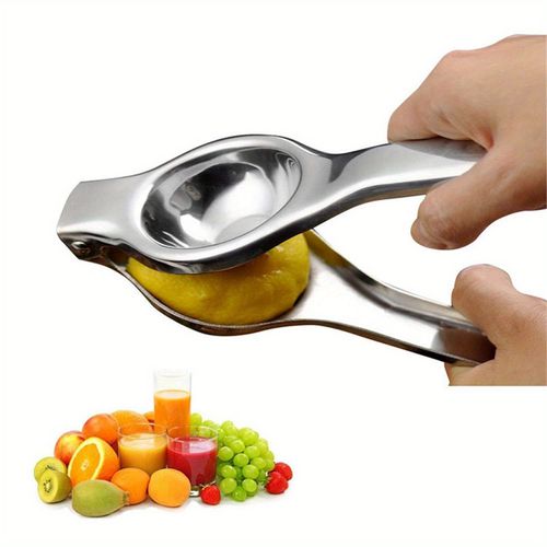 TEMU Heavy-duty Stainless Steel Manual Citrus Juicer - Ergonomic Handheld Lemon & Orange Press, Kitchen Gadget For Fresh Juice - For Lime