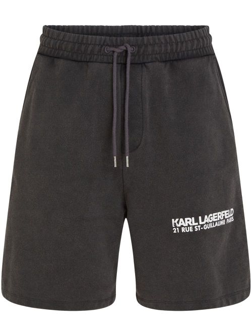 Logo-print organic-cotton track shorts - Black