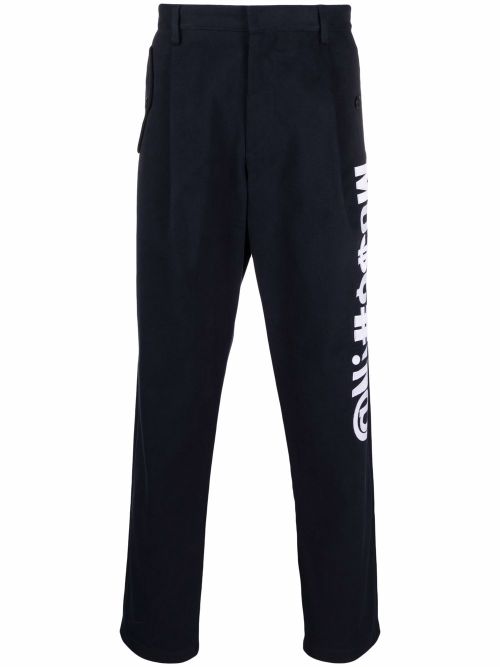 Symbols stretch-gabardine trousers - Blue