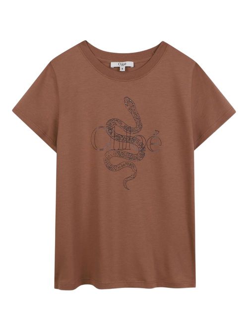 Graphic-print T-shirt - Brown