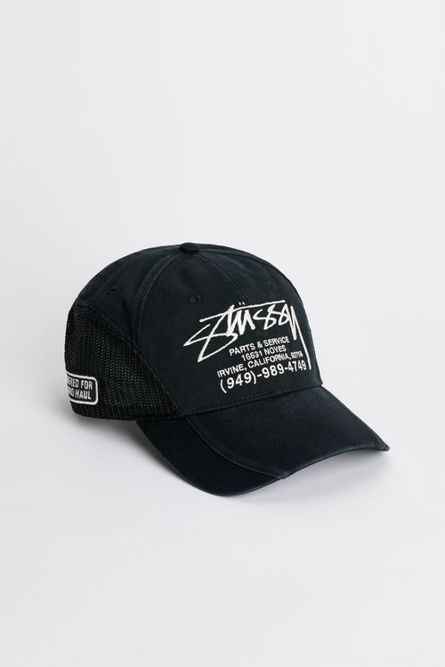 Stüssy Lp Service Mesh Strapback Cap Black