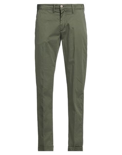 Man Pants Military green Size 28 Cotton, Elastane