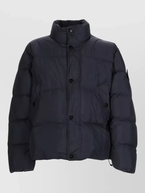 Stone Island - hooded bomber jacket padded logo patch