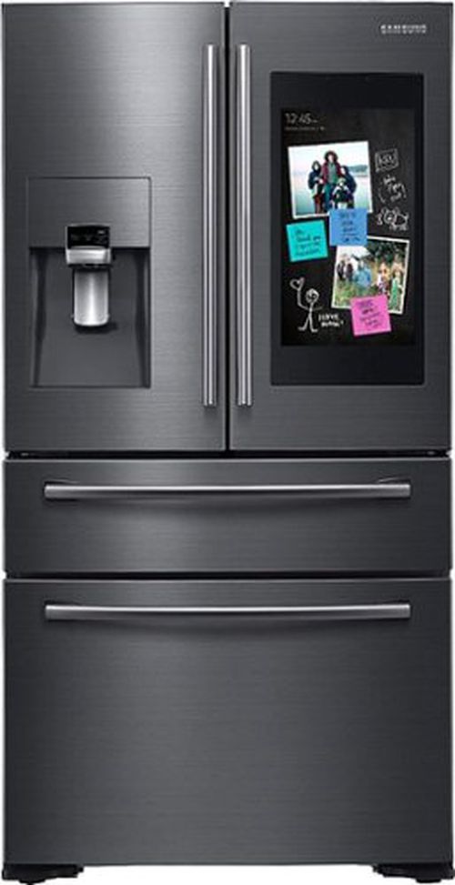 Samsung Family Hub 22.2 Cu. Ft. 4-Door French Door Counter-Depth Refrigerator - Black Stainless Steel