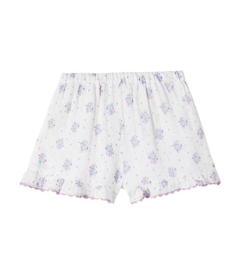 Vallal floral ruffled cotton shorts
