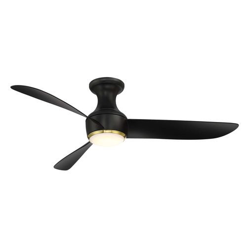 Soft Brass Matte Black 52"Ceiling Fan from the Corona Collection