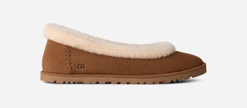 ® Women's Zora Ballet Flat Sheepskin Shoes in Chestnut