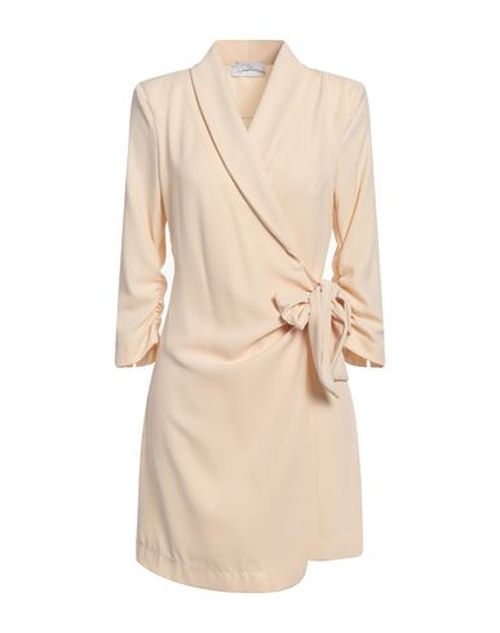 Woman Mini dress Cream Size 6 Polyester, Elastane