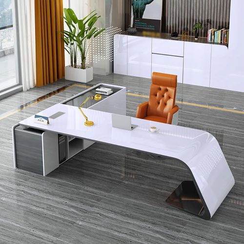 Modern 220 cm L-Shaped Right-Hand Executive Desk with Storage