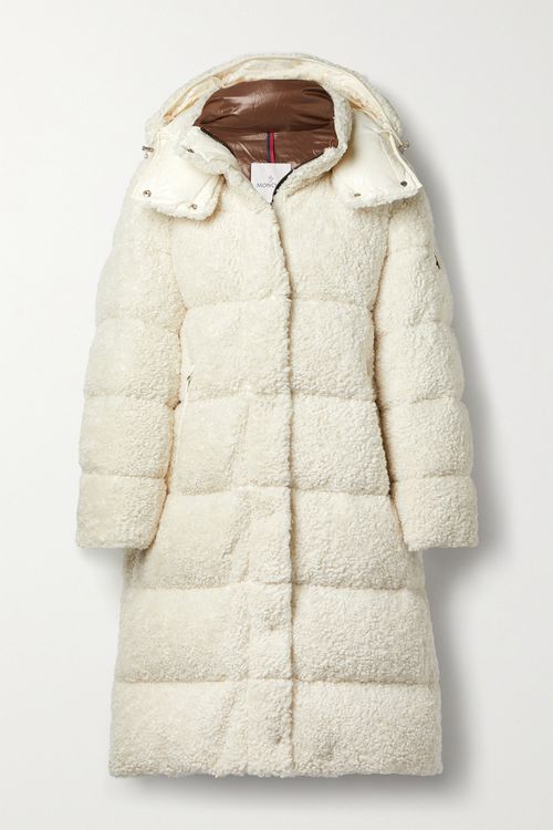 Hainardia Quilted Faux Shearling Down Parka - Ivory - 2
