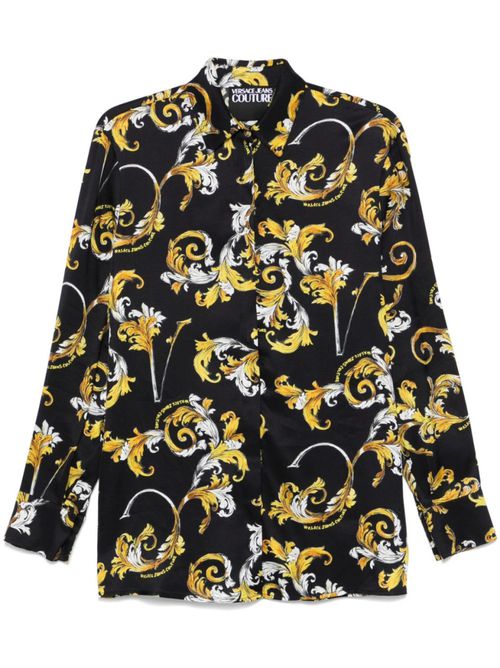 Black Barocco-print shirt