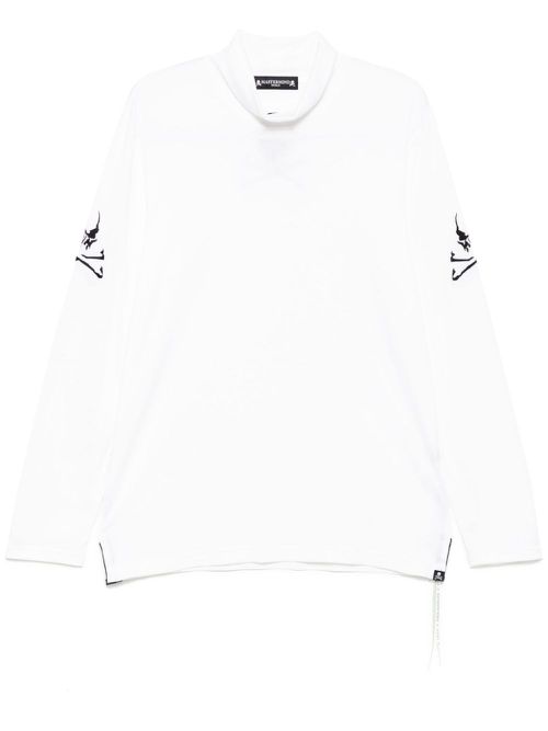 Logo embroidery long-sleeves T-shirt - White